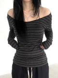 Vexaroa Womens Y2K Striped Long Sleeve Top product photo, view 9