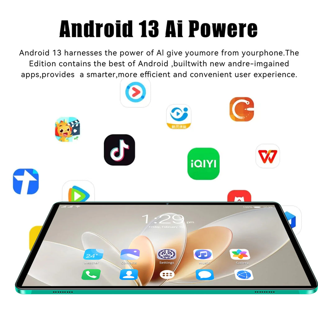 2025 New 10.1 Inch Octa Core Android Tablets 6GB RAM 128GB ROM 4G Dual SIM Network AI Speed-up Tablet Bluetooth WiFi 6000mAh