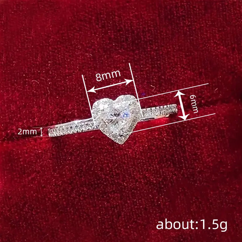 Vexaroa Silver-Tone Heart CZ Engagement Ring — Vexaroa product image 6