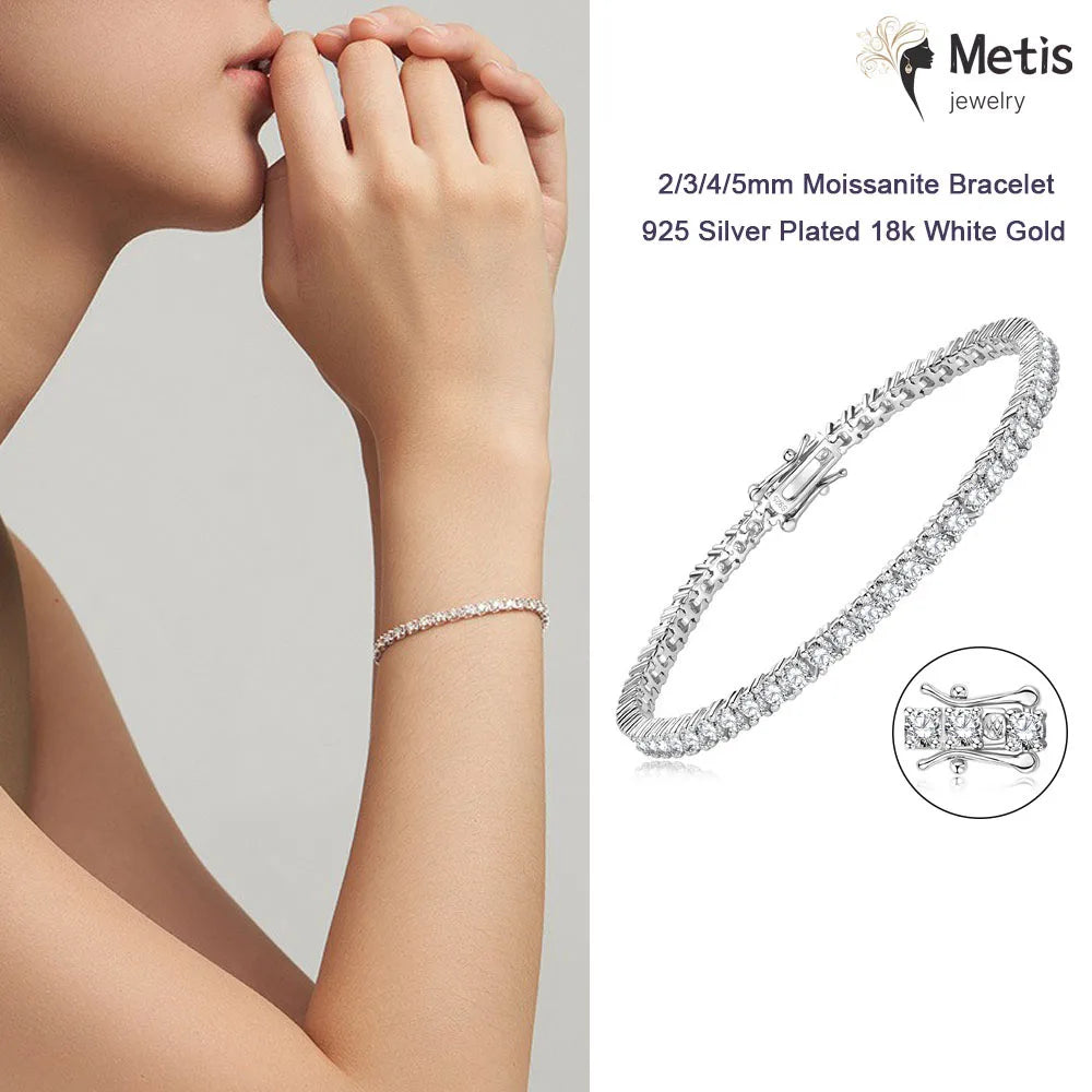 Vexaroa Dainty Moissanite Tennis Bracelet 18K Gold — product image