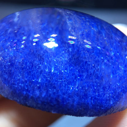 Natural Blue Rutilated Dumortierite Quartz Pendant 30/24/12.1mm Clear Flower Necklace Gold Jewelry AAAAAAA