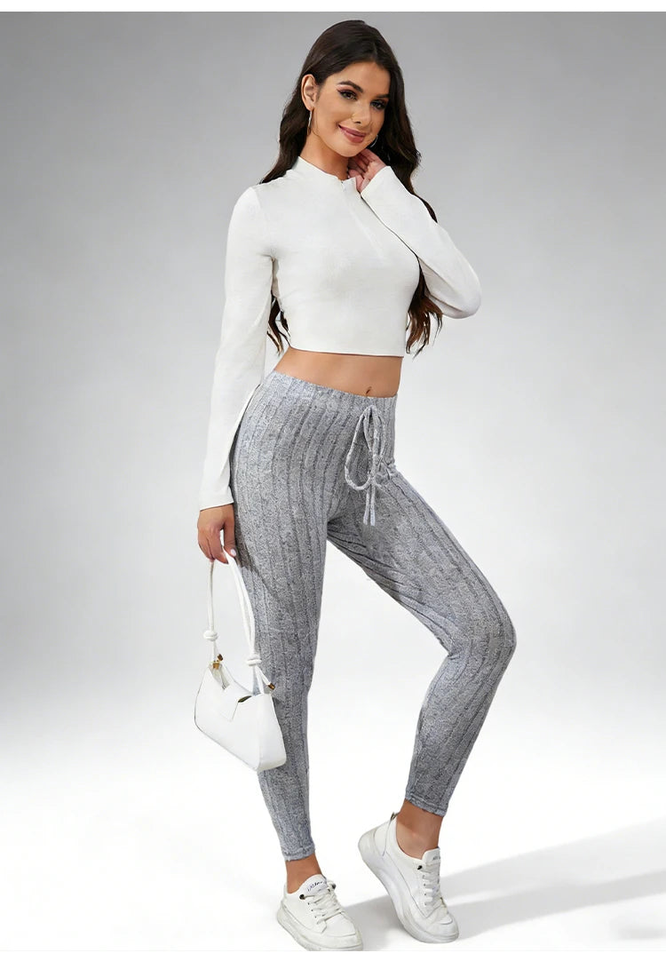 Vexaroa Women's High-Waist Stretch Leggings Solid Sport Pants