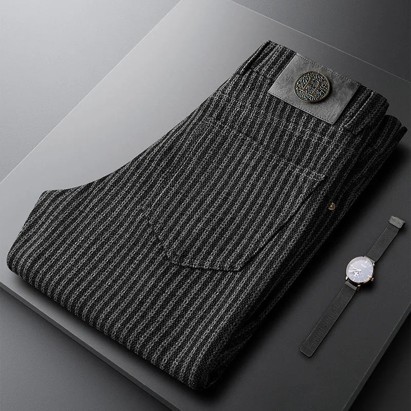 Men's Slim Straight Wool-Blend Trousers | Vexaroa