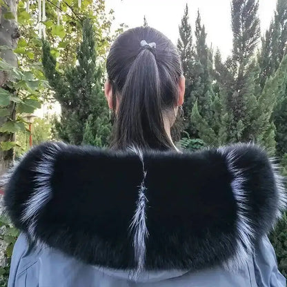 Super Large 100% Real Fox Fur Collar Hood Decor Fur Collar For Down Coat Women Winter Warm Fur Scarf Shawl Luxury