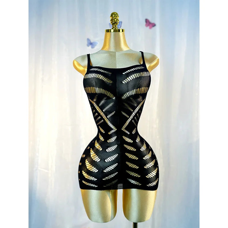 Vexaroa Sexy Hollow Out Fishnet Cover-Up Dress Summer Holiday