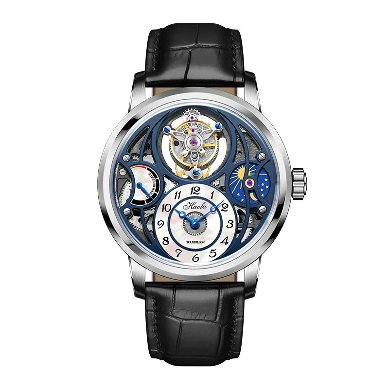Tourbillon Moon Phase Skeleton Sapphire Watch | Vexaroa — product image