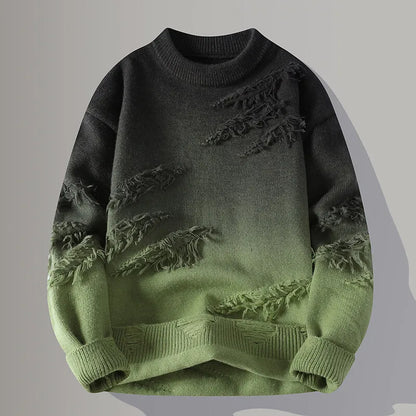 Vexaroa Men's Thick O-Neck Knit Sweater – Warm Winter Wool Pullover