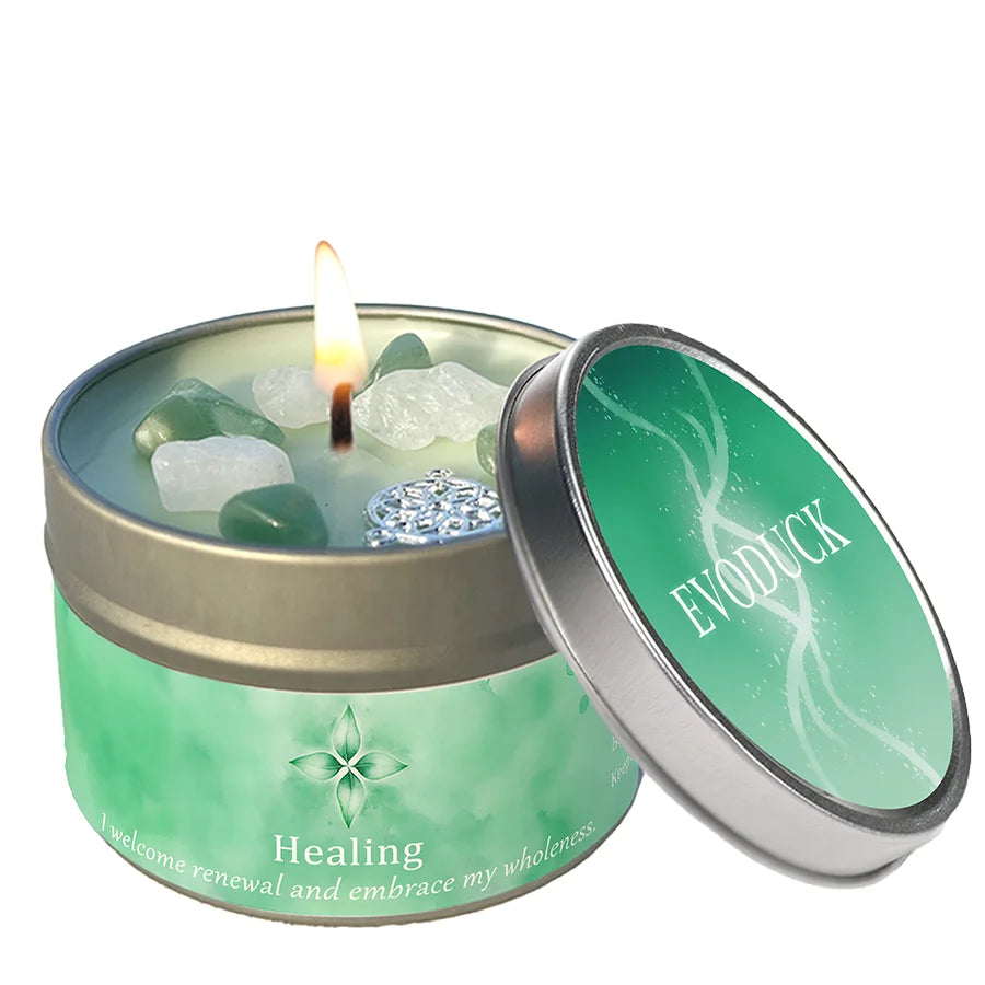 Vexaroa white sage frankincense crystal candle - image 12
