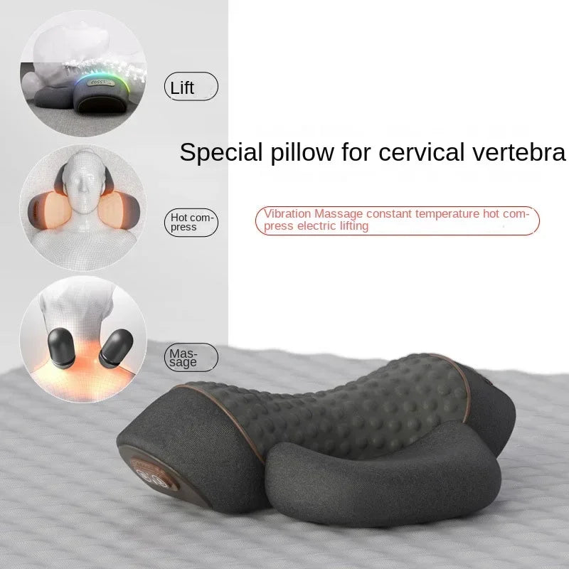 Vexaroa Electric Neck Massager Pillow Heat Vibration Traction