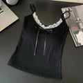 Vexaroa Womens Y2K Lace Padded Crop Camisole product photo, view 7