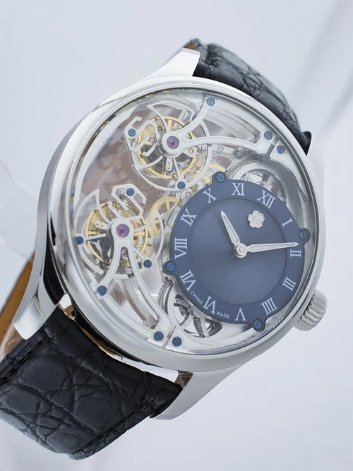 Double Tourbillon Skeleton Luminous Suspension Watch | Vexaroa — product image