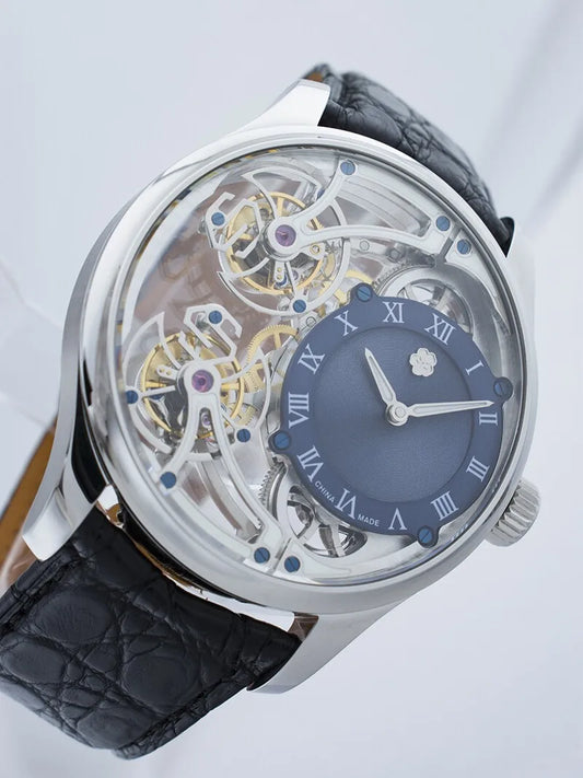 Double Tourbillon Skeleton Luminous Suspension Watch | Vexaro