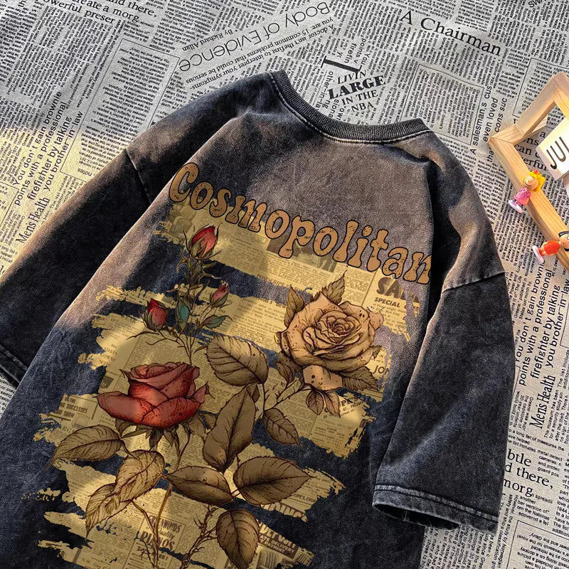 Vexaroa vintage black butterfly graphic oversized T-shirt - product gallery image 8