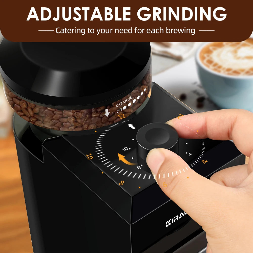 Vexaroa Electric Burr Coffee Grinder with 28 Settings