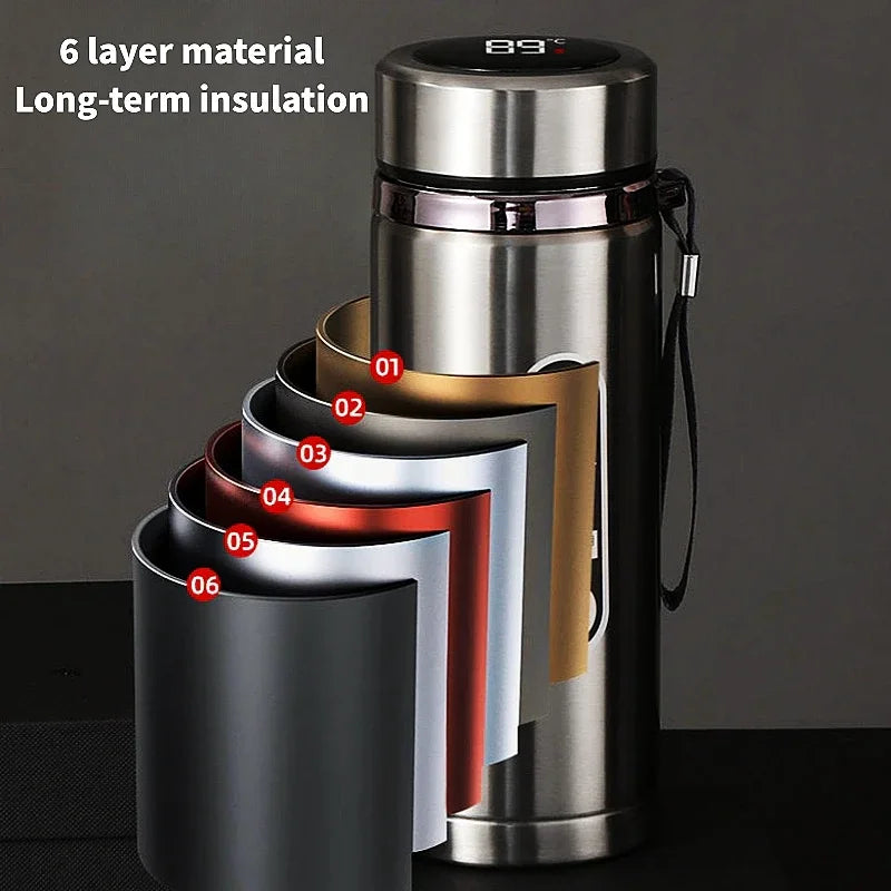 Vexaroa stainless steel thermos bottle with LED temperature display – product view 2