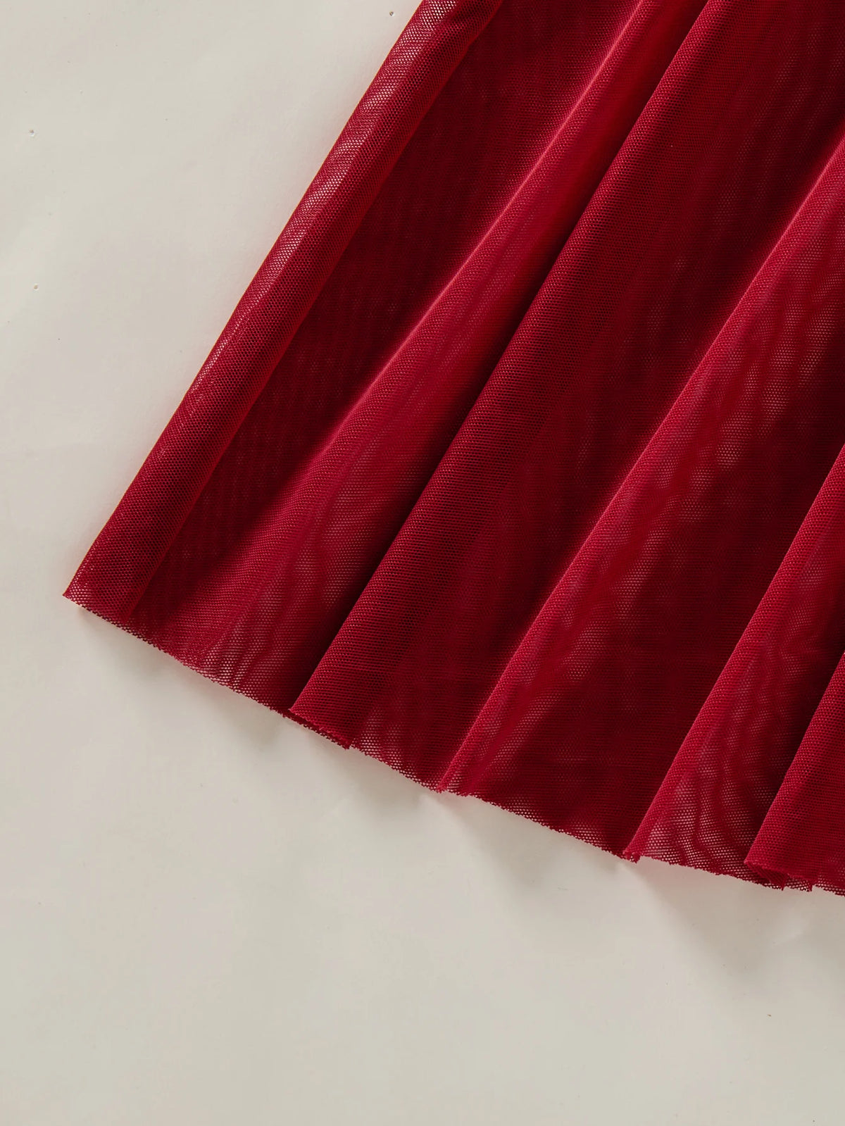 Vexaroa Wine Red Wheat Embroidery Sheer Nightgown Bow