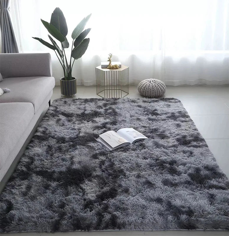 VIKAMA black Area Plush for Bedroom, Living Room Fluffy Rug, Large Area Rug Shag Shaggy Carpet Soft Plush Furry Bedside Rug