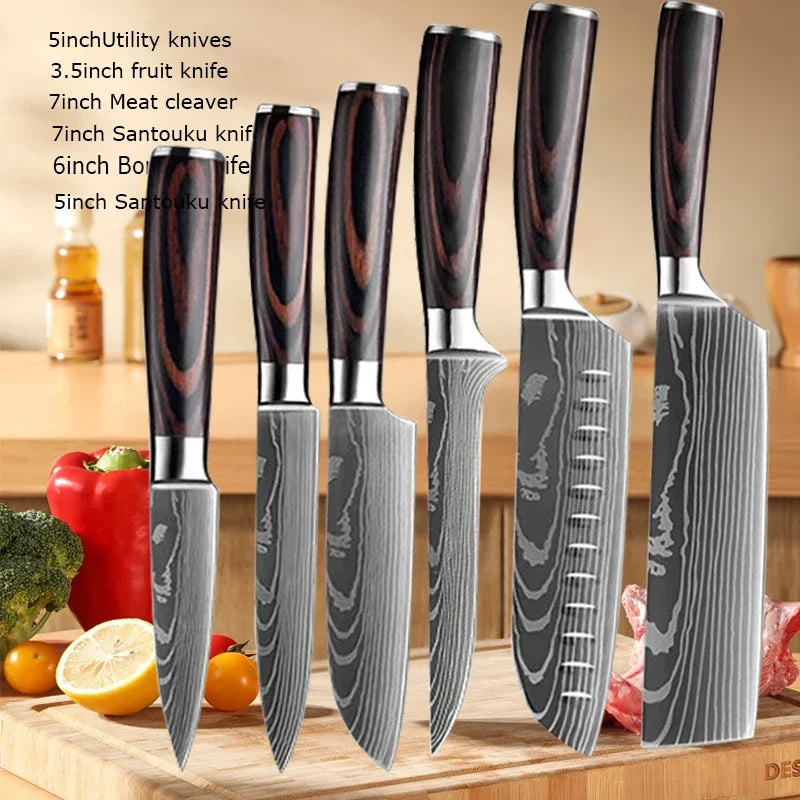 Vexaroa Professional Japanese Kitchen Knife Set with Covers