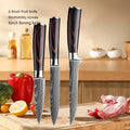 Damascus Chef's Knife Kitchen Knives Set Professional Boning Knife Meat Cleaver Utility Knife Japanese Santoku Knife with Cover