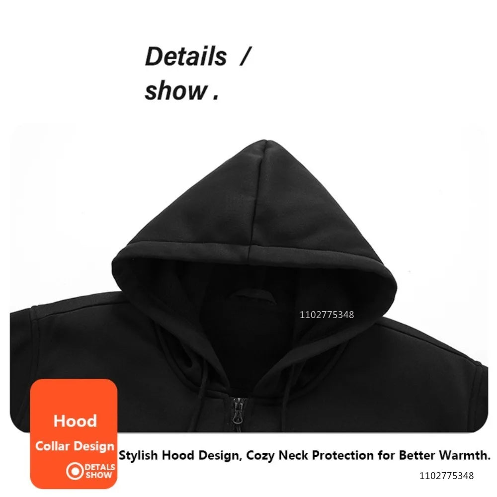 Vexaroa 38-Zone USB Heated Hoodie Jacket – Men & Women Winter
