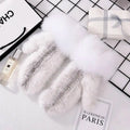 Women's Real Mink Fur Gloves Fox Fur Cuffs | Vexaroa