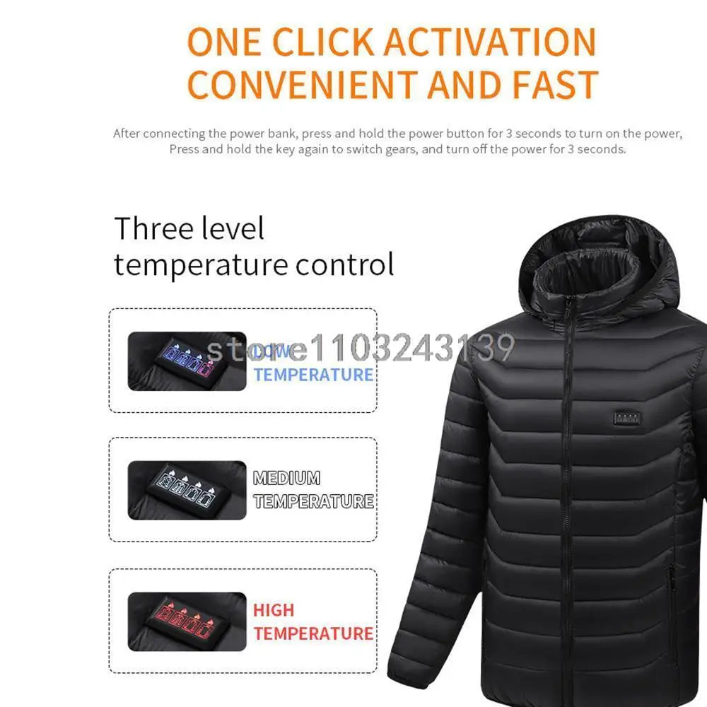 Vexaroa USB Electric Heated Jacket – Men & Women Winter Coat