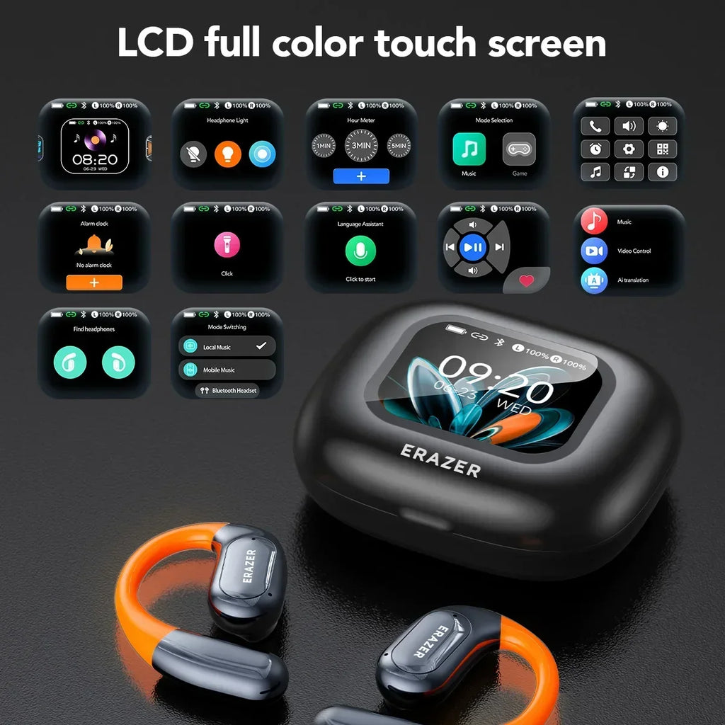 Vexaroa HTC NE27 wireless AI translator earbuds with LCD touch case