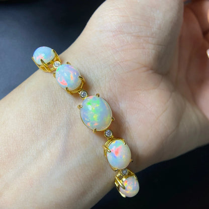S925 Opal Bracelet Luxury Gemstone Jewelry | Vexaroa