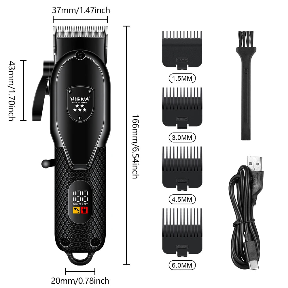 Hiena Hair Clipper Kit for Men Electric Shaver Hair Trimmer Professional Cutting Machine Hair Trimmer with LCD Digital Display