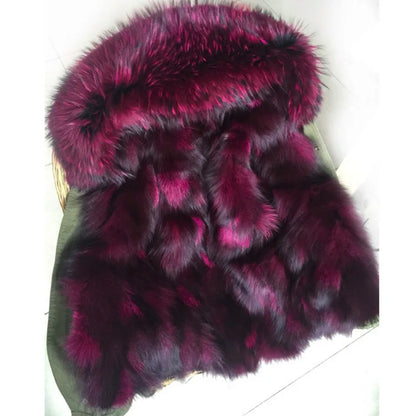 Winter Jackets For Women's Jacket Natural Real Fur Coat Fox Fur Collar Inner Fur Parkas Female Cold Coat