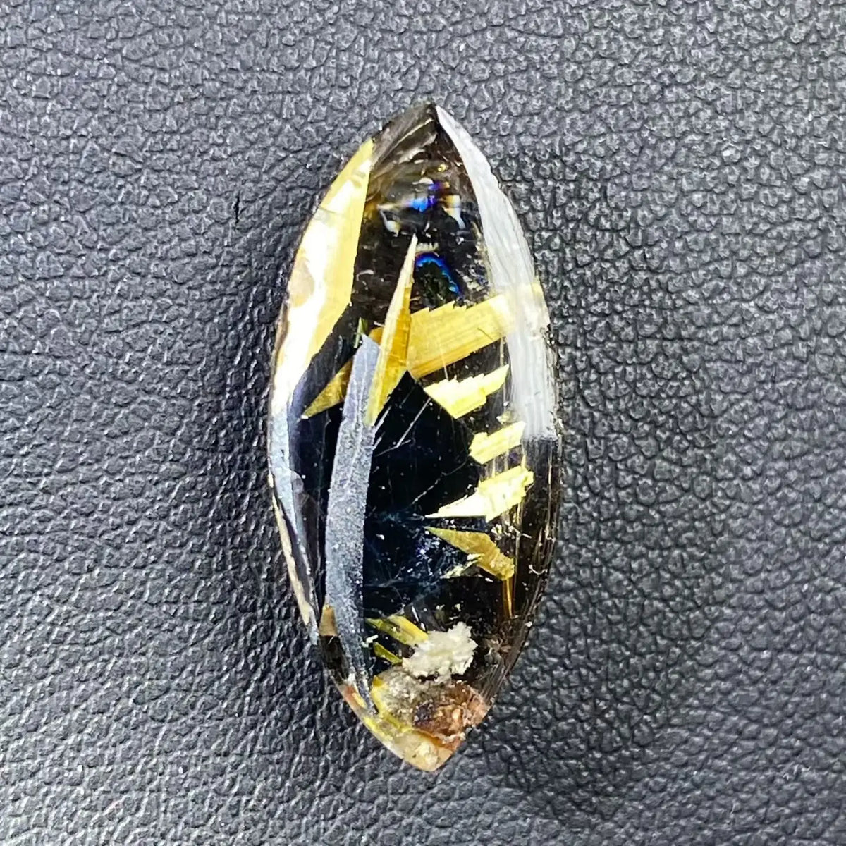 Vexaroa Gold Rutilated Quartz Rectangle Pendant | Brazil