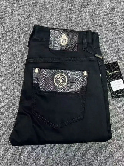 Vexaroa Jeans Men fashion Embroidery comfortable elasticity Casual