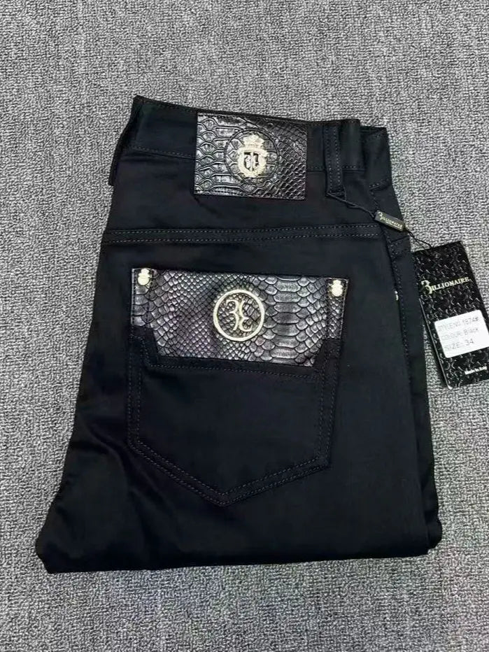 Vexaroa Jeans Men fashion Embroidery comfortable elasticity Casual