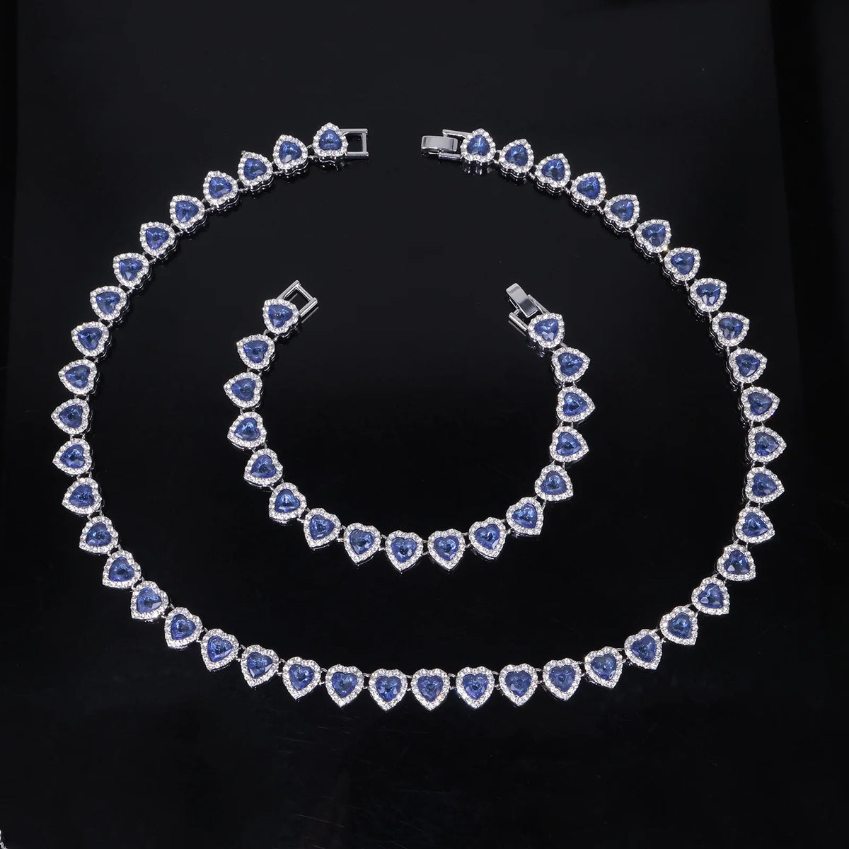 Vexaroa Heart Rhinestone Tennis Chain Jewelry Set — Vexaroa product image 14