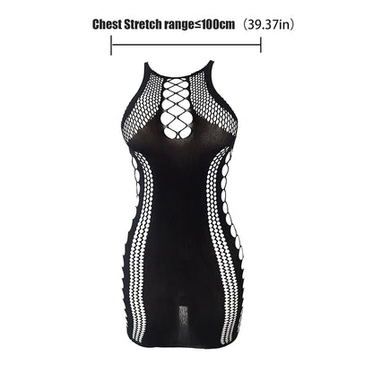 1PC Sexy Women Fishnet Cover Up Without Bikini Hollow Out Bodycon Dress  See Through Beachwear Summer Women's Swimwear DS499