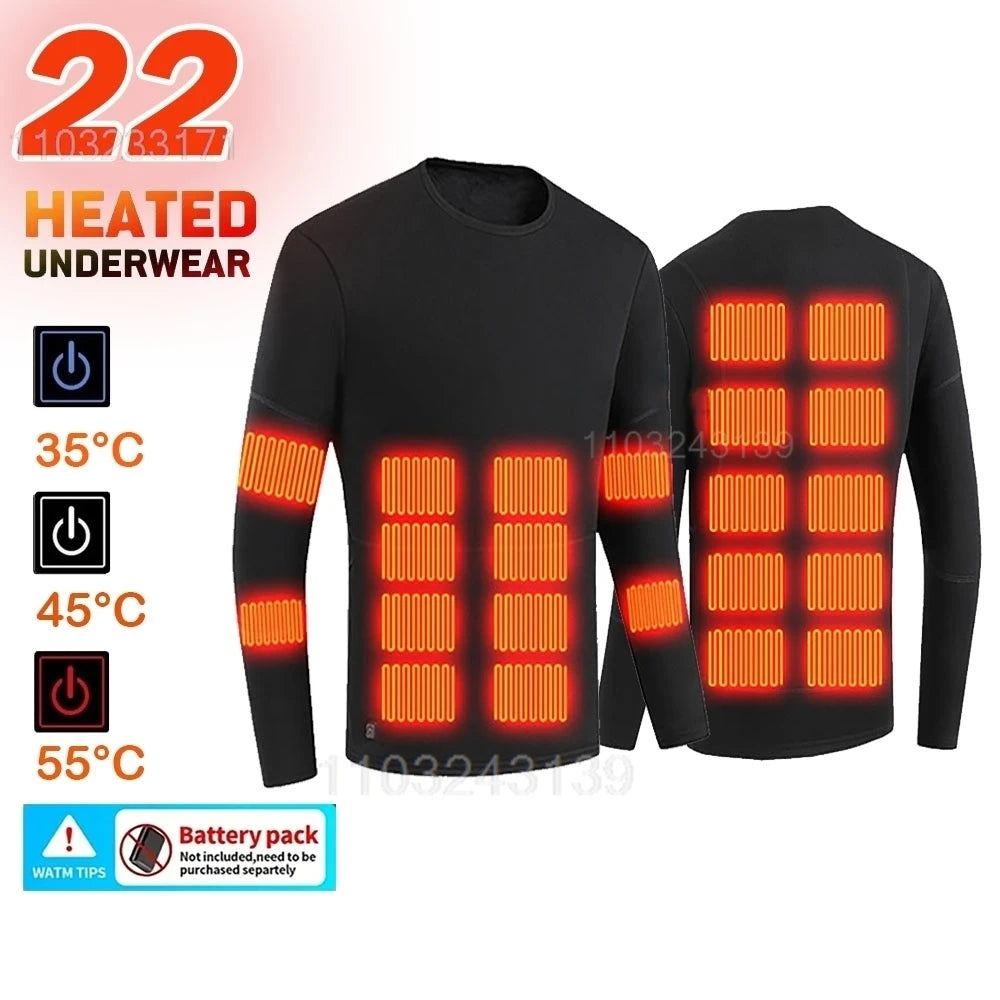 52 Areas Electric Heated Underwear Skiing Heated Skiing Underwear Snowboarding Thermal Underwear Women Men Heating Jacket