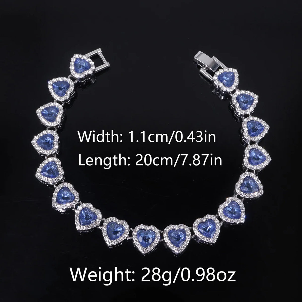 Vexaroa Heart Rhinestone Tennis Chain Jewelry Set — Vexaroa product image 13