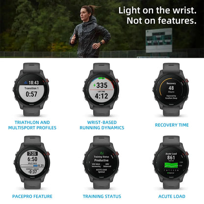 Garmin Forerunner 255 46mm 4GB ROM Running Fitness Tracker Sports Smartwatch 1.3'' Display Bluetooth 5ATM 14 Days Battery Life