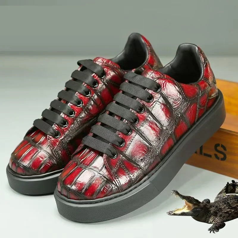 Vexaroa Men's Crocodile Leather Sneakers | Genuine 2026