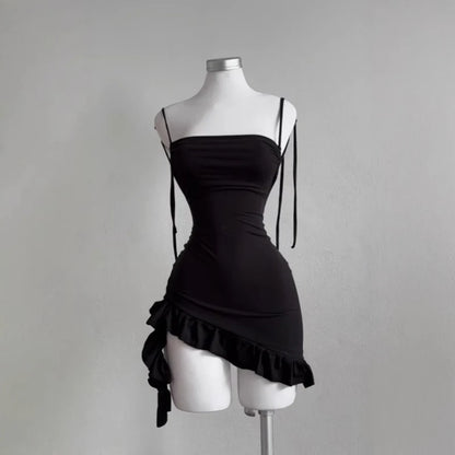Vexaroa Backless Lace-Up Bodycon Mini Dress