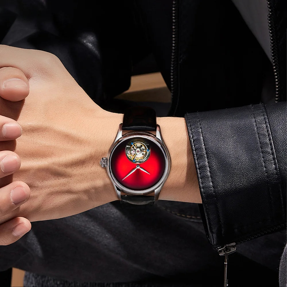 AESOP Top Brand Luxus-Uhr 100% authentisches Tourbillon Herrenuhrwerk mechanisch Saphirglas Skelettuhren für Herren