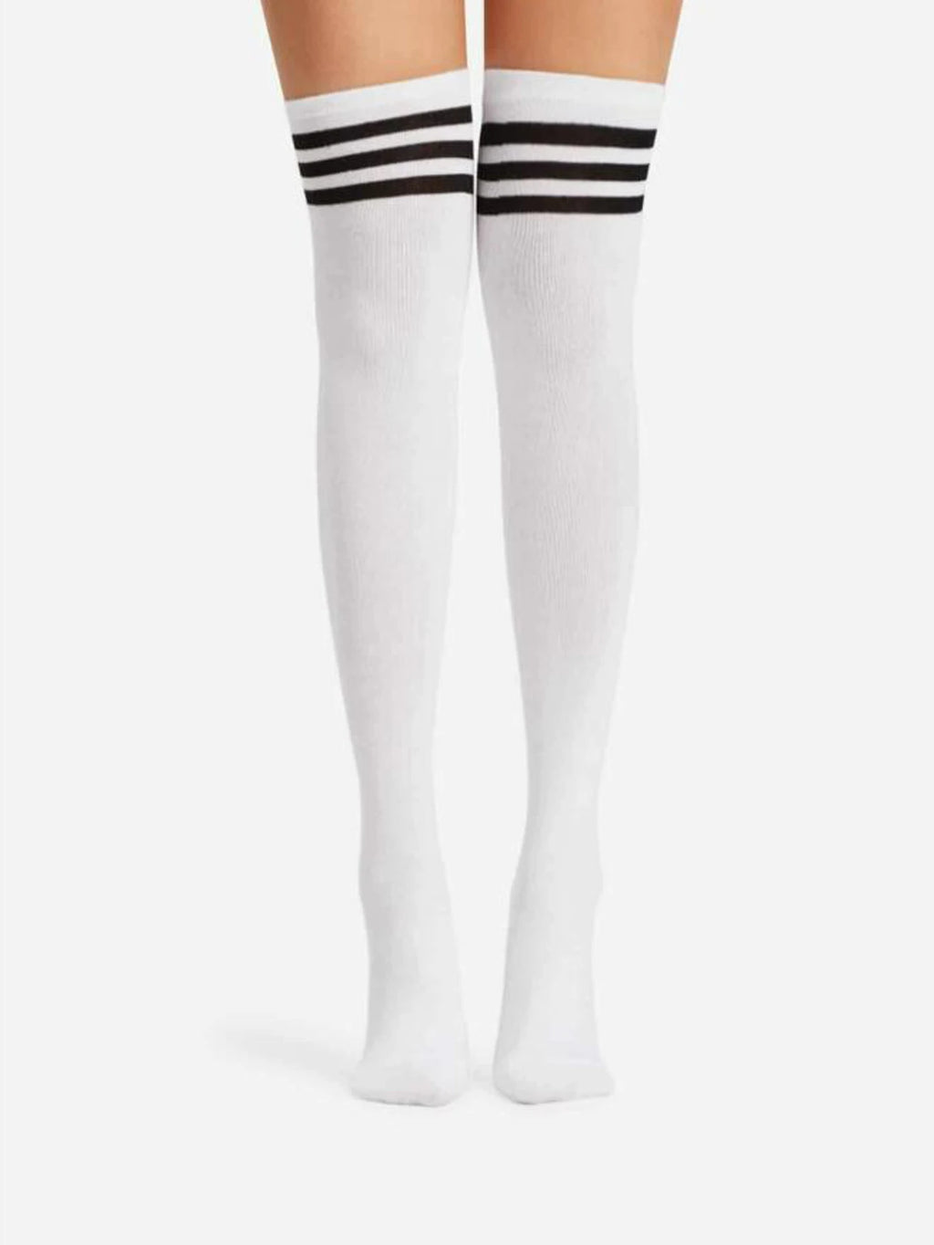 Vexaroa Fashion Over Knee Warm Slim Long Socks Black White