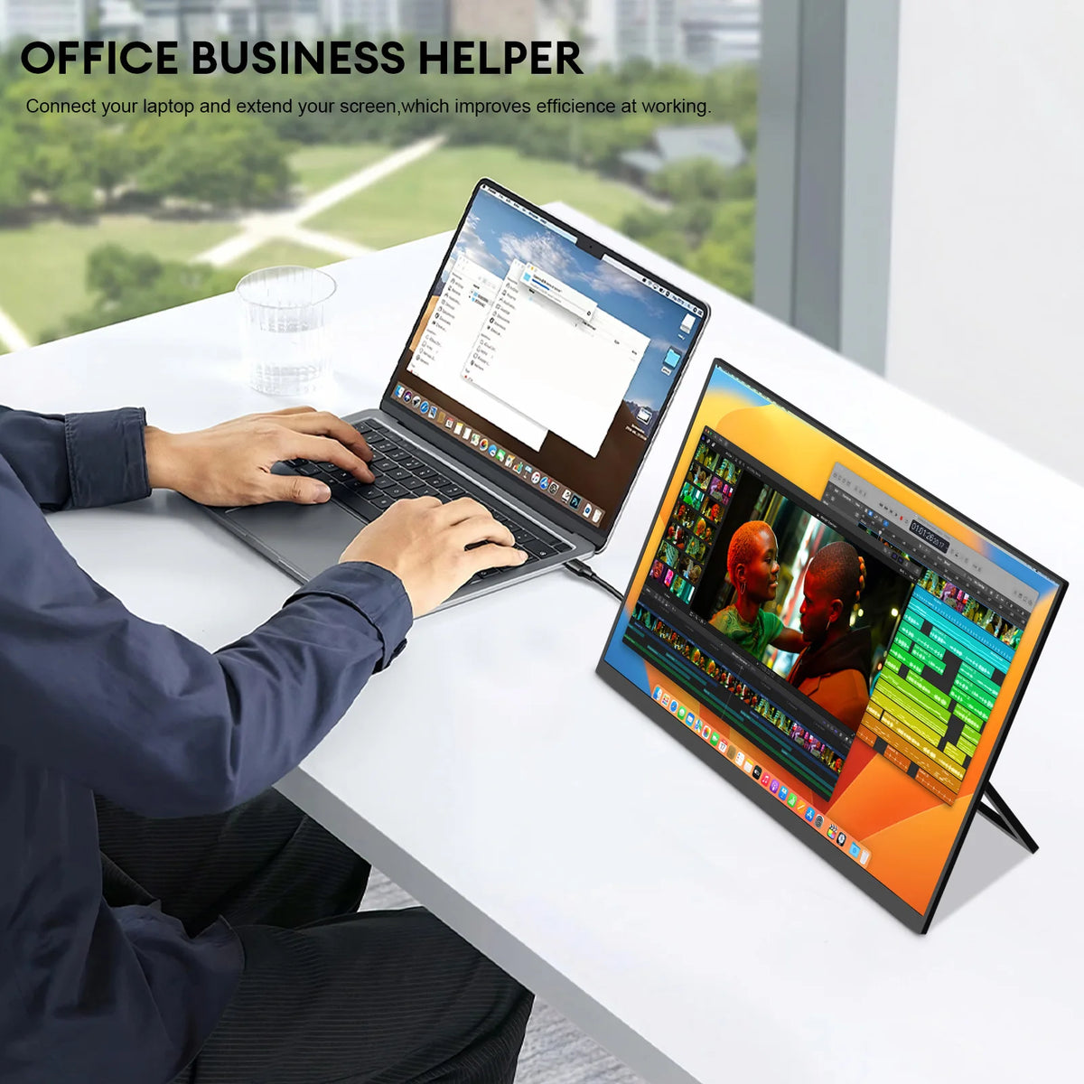 ZEUSLAP 18.5inch 1920*1080P 100Hz HDMI Type C Gaming Portable Monitor for Phone,NS, PS5, XBOX, PC, Laptop Extend Screen
