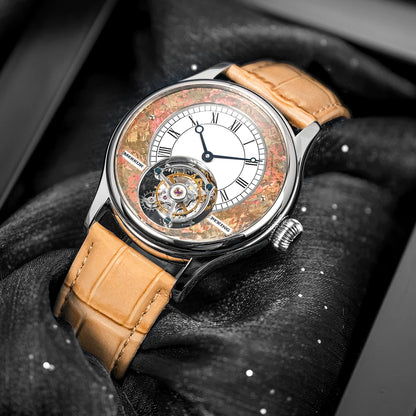 Vexaroa Coaxial Tourbillon Men's Sapphire Watch, Natural Stone Dial