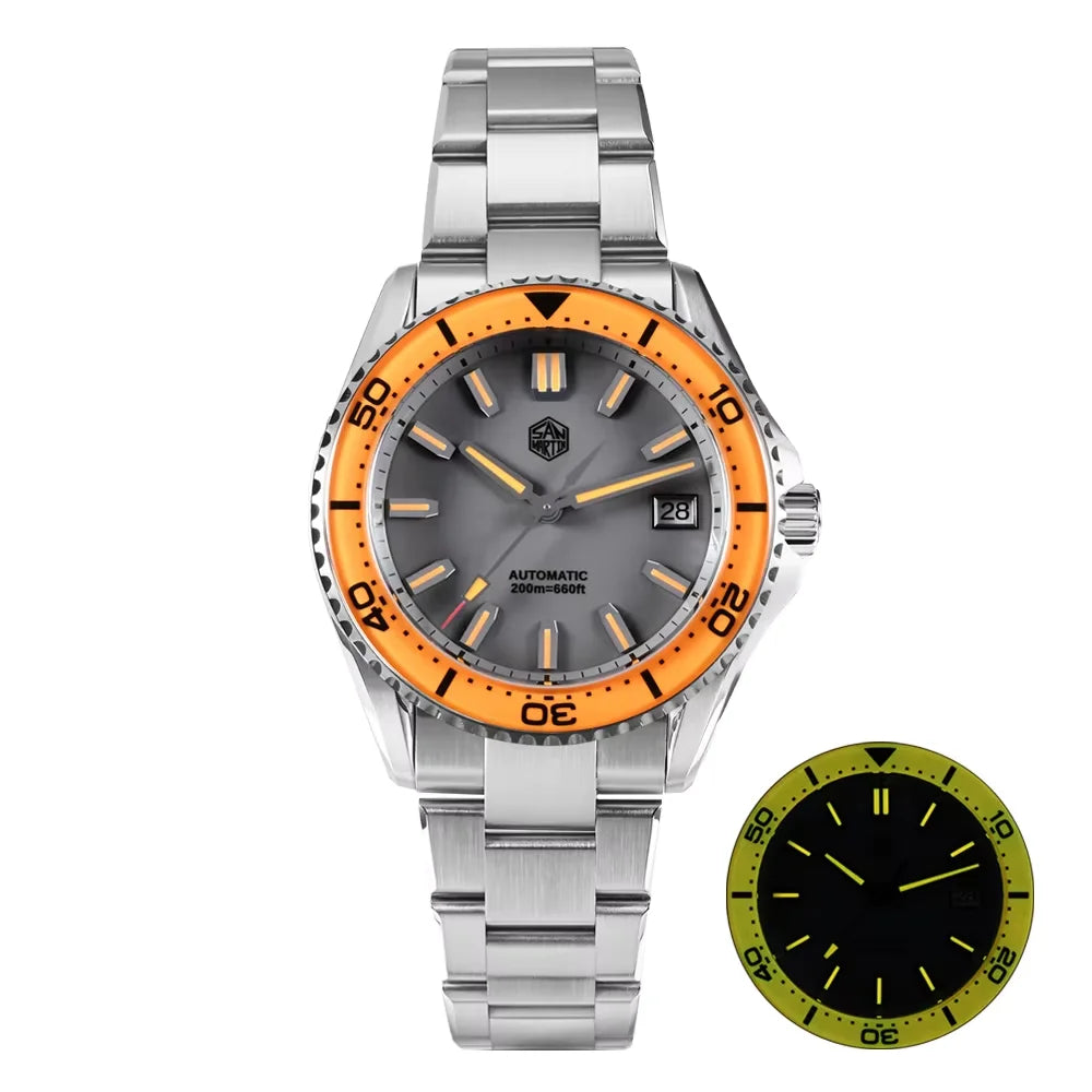 San Martin 2025 New Enamel Dial Full Luminous 39mm Dive Watch Luxury Men Watch NH35 Automatic Mechanical Waterproof 200m SN0129