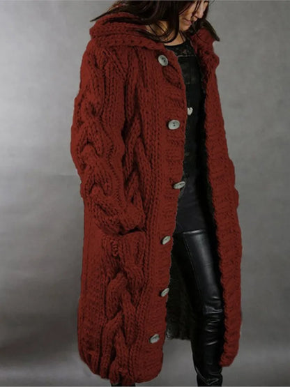 Fashion Solid Knit Cardigan For Women Casual Long Sleeve Turn-down Collar Button Sweater Coat Tops Lady Office Womens Clothing