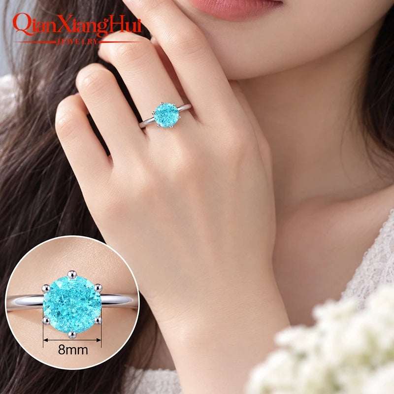 Vexaroa Neon Blue YAG Gemstone Ring, S925 Silver - product image 6