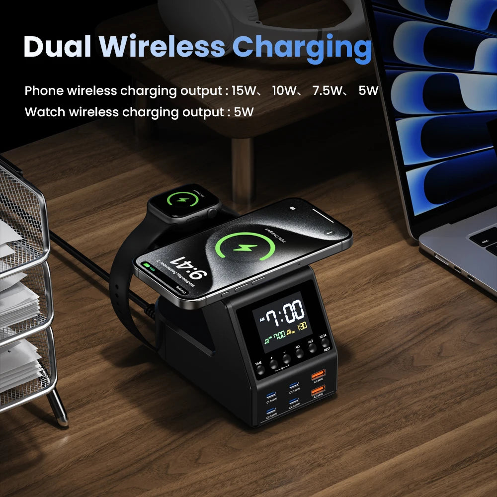 Vexaroa 240W GaN USB-C charger station with display — product image 5
