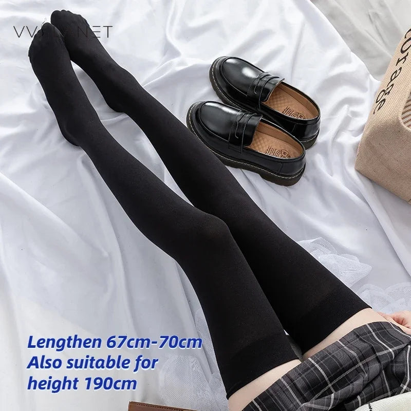 Vexaroa White Velvet Over Knee Socks Anti-Slip Thigh High