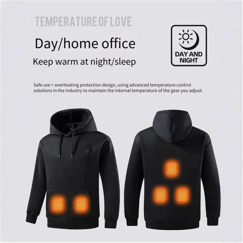 Vexaroa USB Heated Unisex Hoodie – Lightweight Winter Sweatshirt